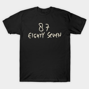 Hand Drawn Letter Number 87 Eighty Seven T-Shirt